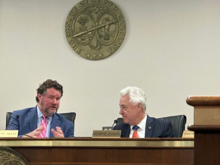 Sen. Larry Grooms, R-Bonneau Beach, right, has led a Senate Finance subcommittee investigation into how $1.8 billion of taxpayer funding came to sit untouched in a bank account where it doesn’t belong.