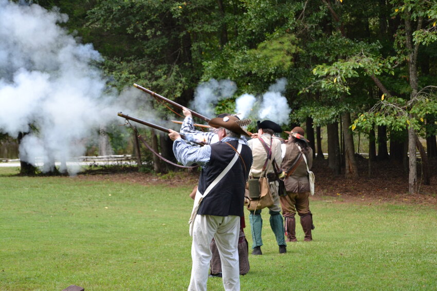 A gun salute at the Musgrove Mill State Historic Site