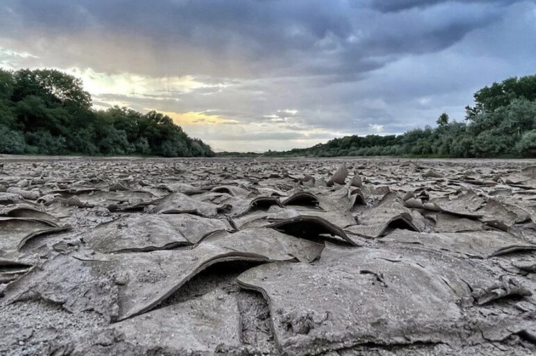 The Rio Grande dried through the Albuquerque reach in 2022, for the first time in 40 years. Credit: Tara Armijo-Prewitt.