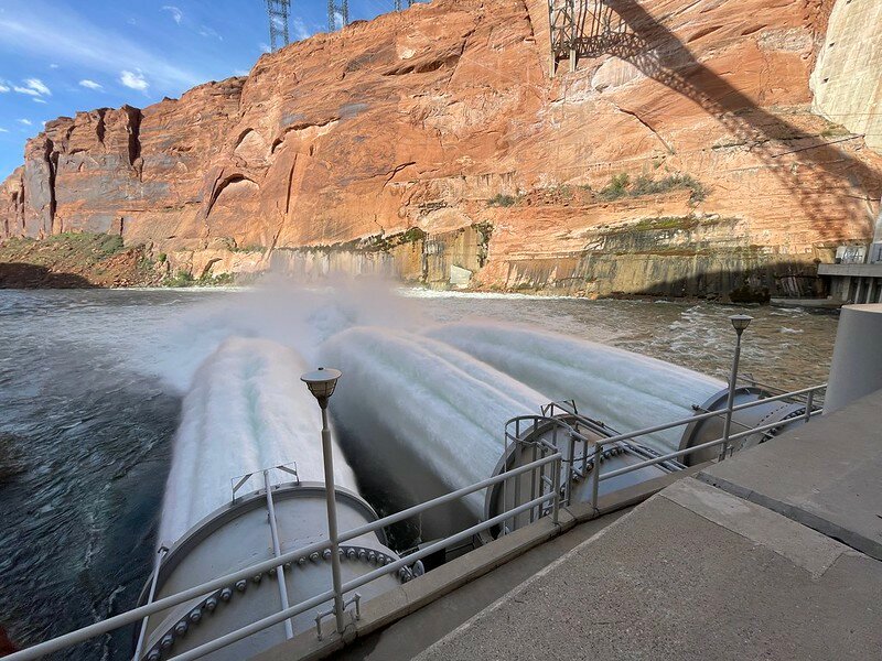 Spring flow from the Glen Canyon Dam is released down the Colorado River by the US Bureau of Reclamation (Apr. 2023)