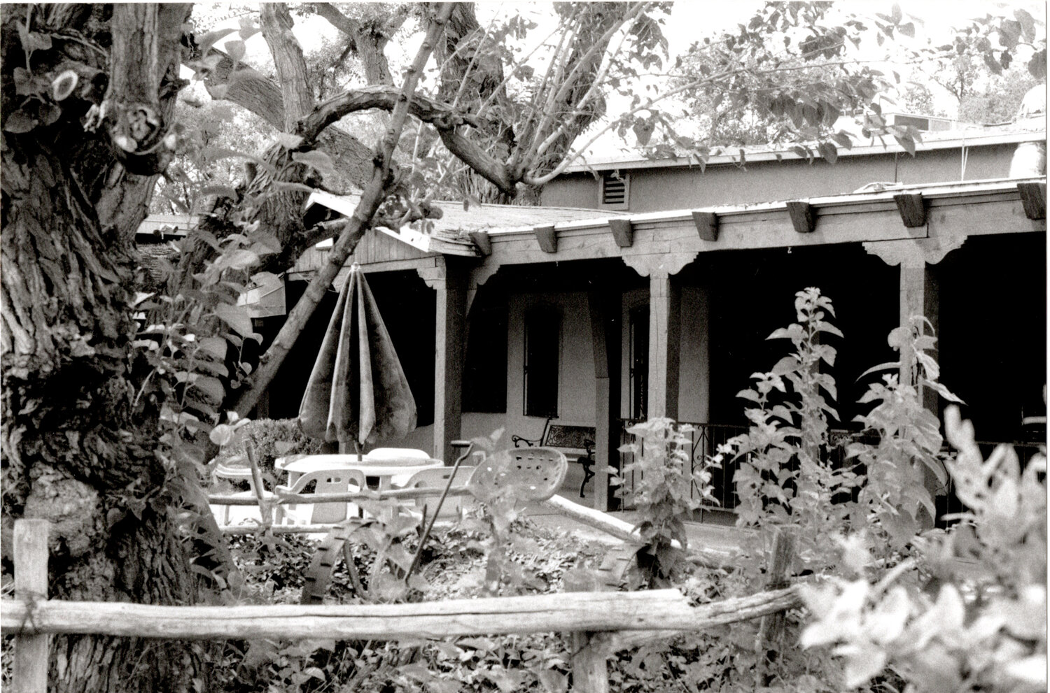 The entrance to the Rancho de Corrales restaurant as it appeared in the 1990s. (Courtesy Corrales Historical Society)