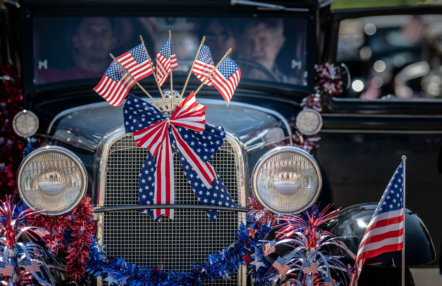 Dozens of classic cars participated in the Village of Corrales' annual Fourth of July parade. (Roberto E. Rosales/Corrales Comment)