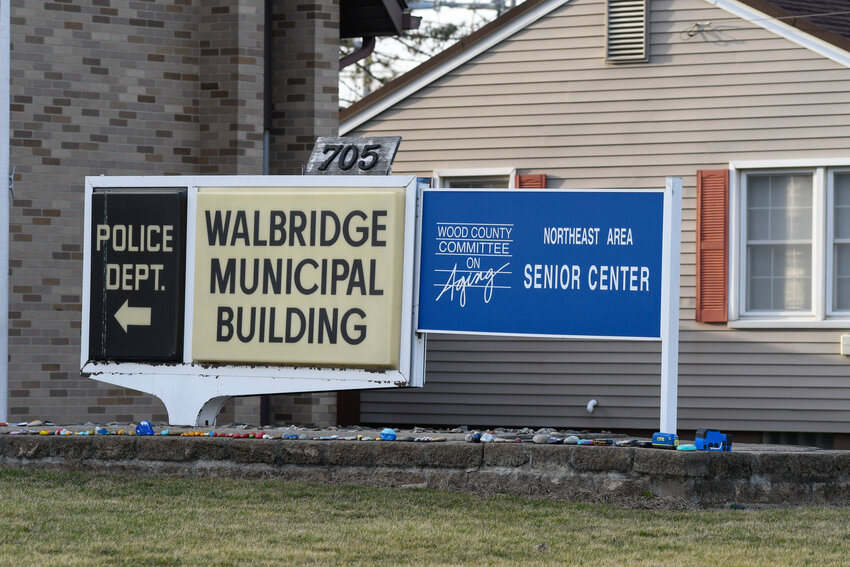 The current sign at the Walbridge Municipal Building is shown. It is estimated to be at least 50-60 years old and will be getting replaced soon.