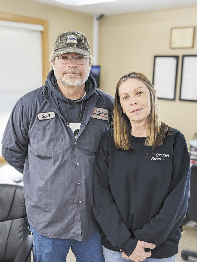 Scott and Lisa Hesselink take a break in the farm office Jan. 9 at Quonset Farms near Oostburg, Wisconsin. Scott is the sixth generation on his family’s farm where they milk 1,075 cows and farm about 1,500 acres.