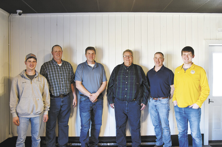 David Berning (from left), Craig Roerick, Stephen Roerick, Roger Roerick, Steve Uter and Zach Uter gather Feb. 26 at Shady’s Bar and Grill Railside in Paynesville, Minnesota. Berning, the Roerick’s and the Uters were part of a producer panel during the ‘Milking Robots: are they the future?’ event.