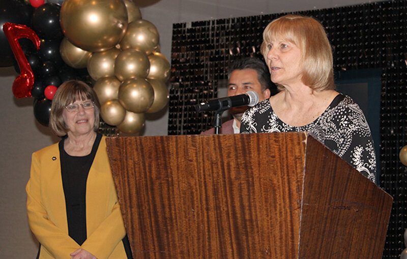 Cardinal Elementary Kindergarten school teacher Amy Shultz said she enjoys the lasting relationships she has made as a teacher in the South Sioux City Community Schools district. She was awarded the Golden Apple at Friday’s annual South Sioux City Area Chamber of Commerce Banquet at the Marriott Event Center.