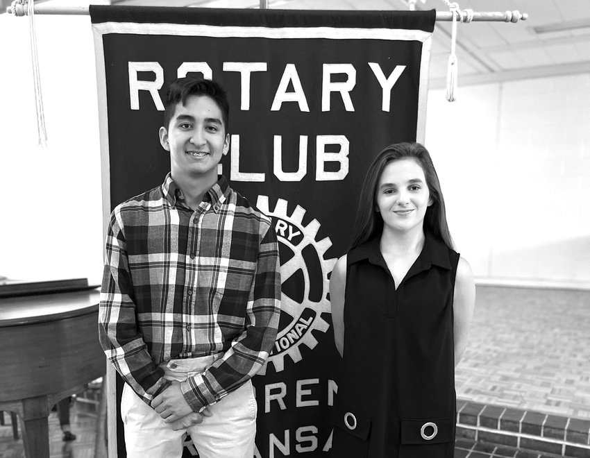 Warren Junior Rotarians spoke before the Rotary Club. Pictured left to right: Ivan Pahuamba and Hannah Taulbee