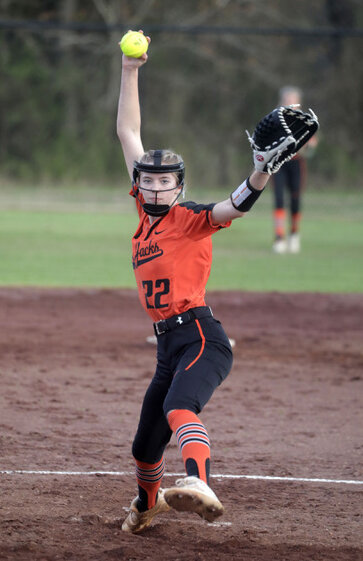 Freshman pitcher Raeleigh Milton took the mound for the Lady Jacks this past week, winning two of three games.