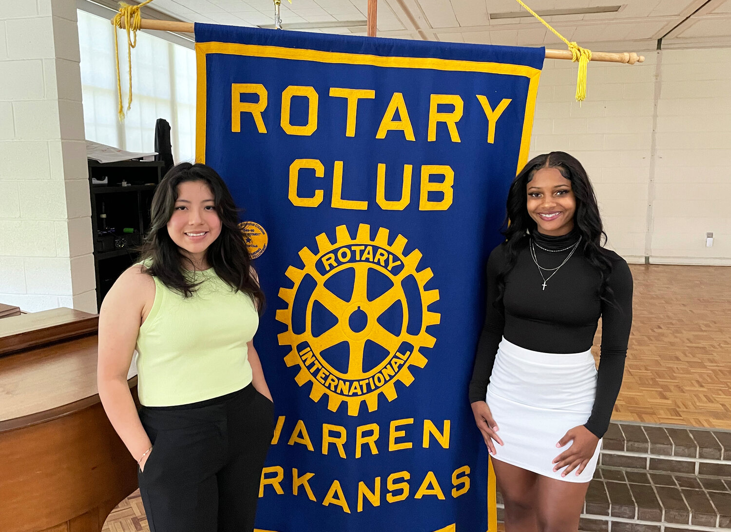 Warren Junior Rotarians Ana Romero and Tabitha White spoke at the Warren Rotary Club.