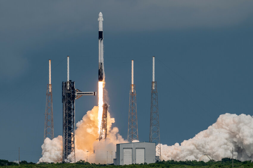 A SpaceX Falcon 9 rocket launches from Space Launch Complex 40 at Cape Canaveral Space Force Station, Florida, Sept. 28, 2024.