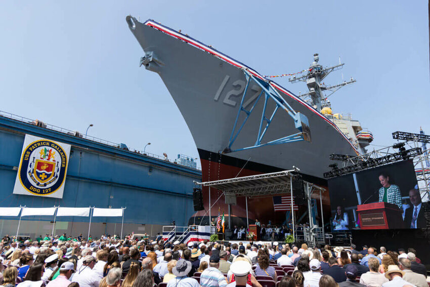 USS Patrick Gallagher (DDG 127) Christening, July 2024 at the Bath Iron Works