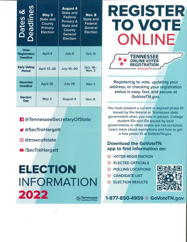 2022 Federal, State, and Local Election Guide | Fentress Courier