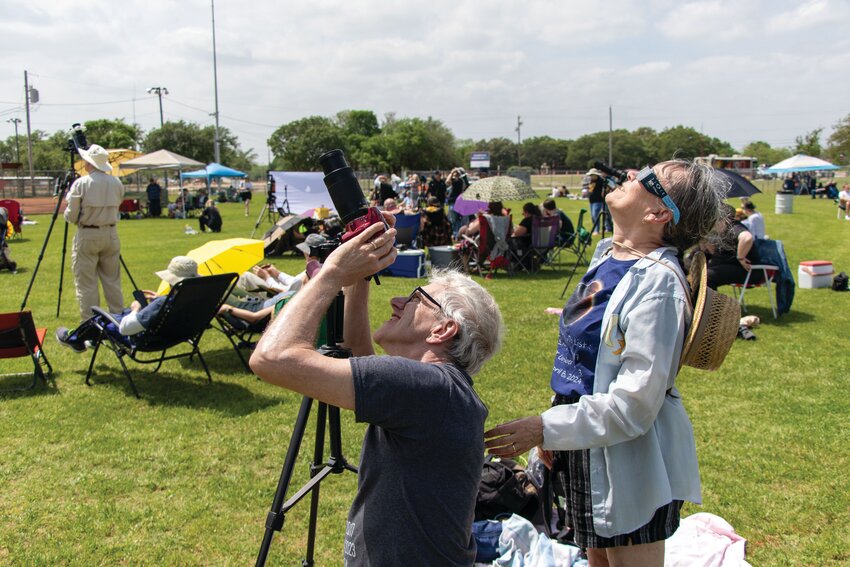 Larry and Donna Polagye traveled to Gatesville from New Jersey to watch their third total solar eclipse.