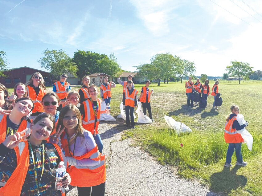 Students of Gatesville Junior High’s National Junior Honor Society and the Science Club cleaned up the community and participated in Adopt-a-Highway for Earth Day on Monday, April 22.