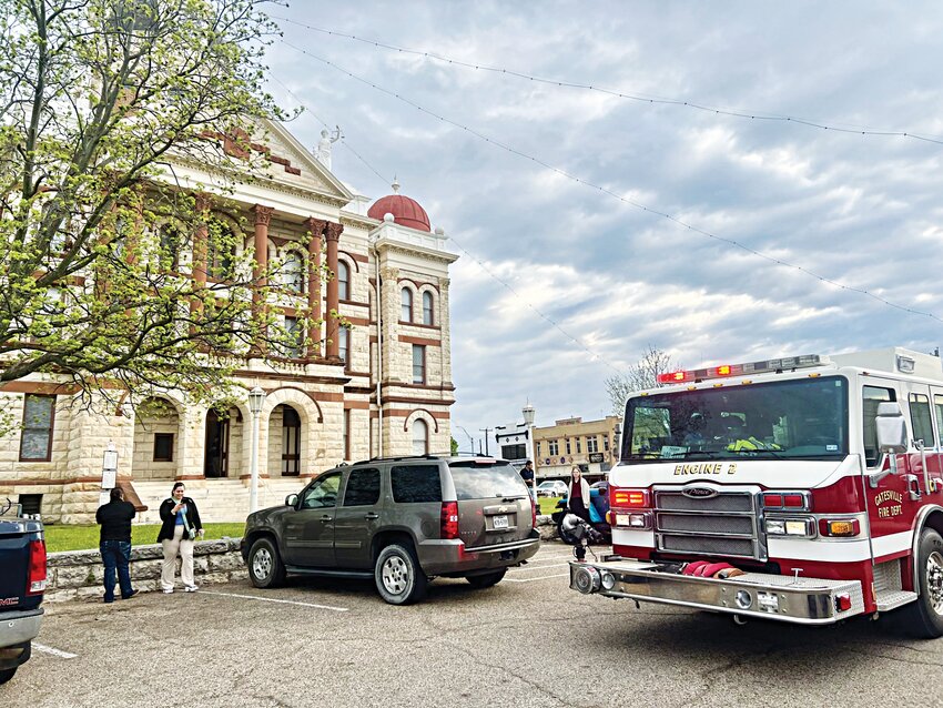 Employees of the Coryell County Courthouse evacuated the building on Tuesday, April 15, due to a motor and air handler overheating in two bathrooms.