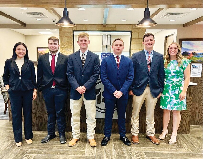 Coryell County 4-H Scholars: (from left) Luwi Rodriguez, Caleb Mannix, Dutch Nielsen, Chase Janke, Jeret Burks, Kinlee Gardner