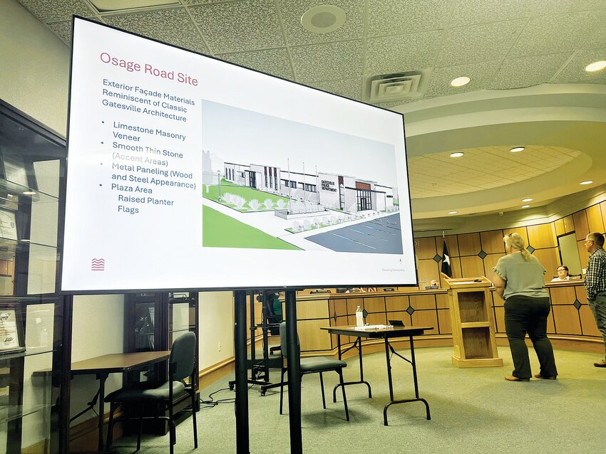 Crystal Cowen, an architect with the MRB Group, gave a presentation to the Gatesville City Council Tuesday regarding revisions to the proposed police department building.