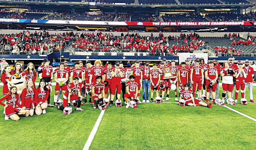 The Oglesby Tiger football team pictured at their state championship game in Dallas.