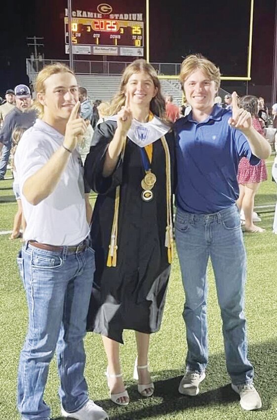 Gatesville High School cousins have each achieved valedictorian status during their senior year of high school. (From left) Sloan Early, Callie Smith, and Shy Tatum.