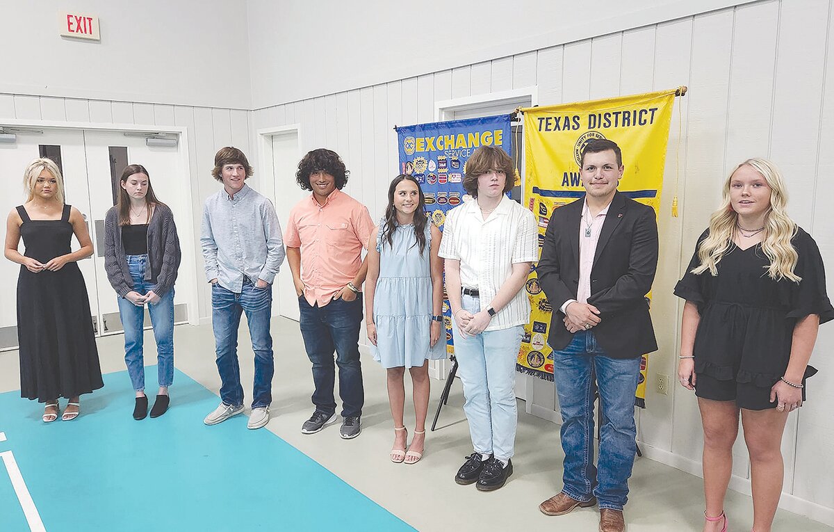 Eight of the 12 recipients for the “Student of the Month” awards were, from left, Kallyn Moreland, Laura Mitchell, Ben Mabry, Lucas Garcia, Lindsey Cummings, Brady Carothers, Thiele Alvarado, and Hadleigh Ament. Not pictured are Korbin Brown, Ty Warren, Ariel Finley, and Slone Early.