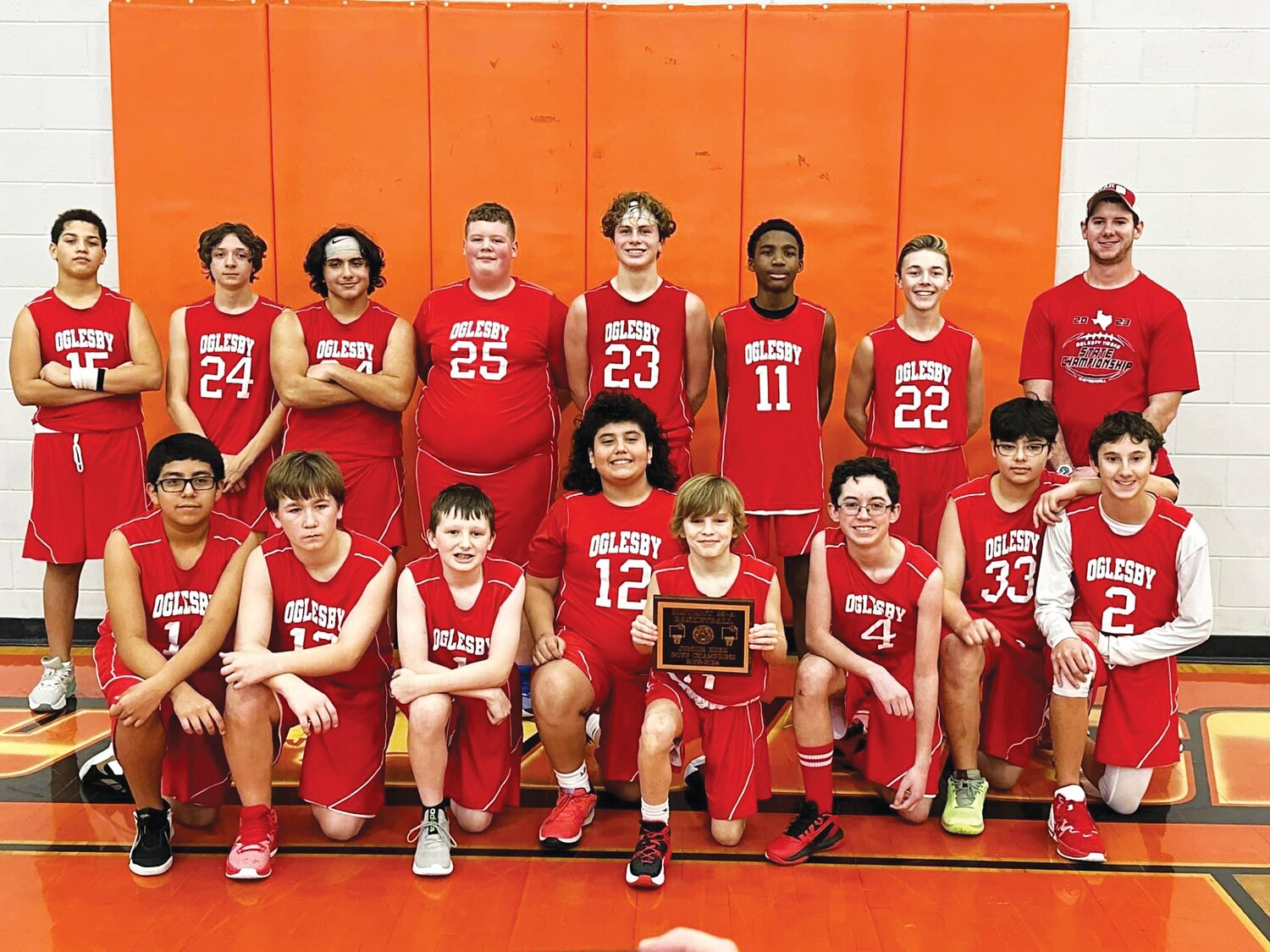 Pictured are the Oglesby junior high boys basketball team after completing their 2023 to 2024 season.