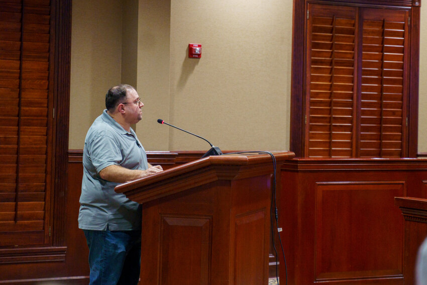Granbury Volunteer Fire Department Chief Matt Hohon presents the annual state of the department review during a city council meeting of Feb. 20.