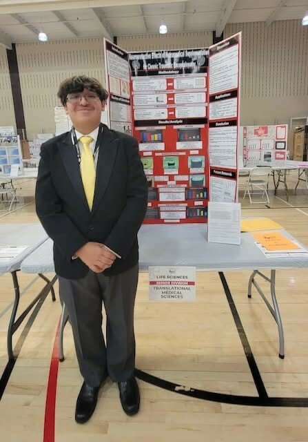 Granbury High School sophomore Santiago Lumbreras competes at the Texas State Science and Engineering Fair March 28 and 29.