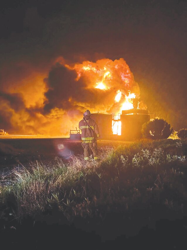 The fire was quickly contained in an area so that the well companies could turn off the values to the head of the gas well.