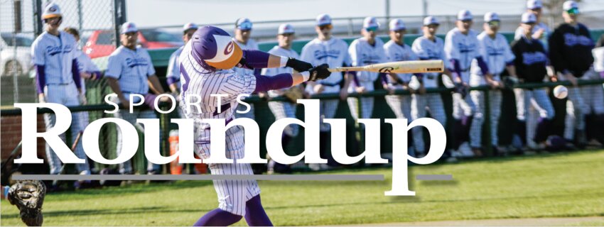 Jackson Amett getting hit on Saturday Feb. 22, for the pirates during the game against Glen Rose.