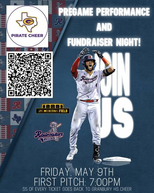 GHS Cheer team will be giving a pre-game performance May 9 at the Cleburne Railroaders game against the Winnipeg Goldeyes at La Moderna field.