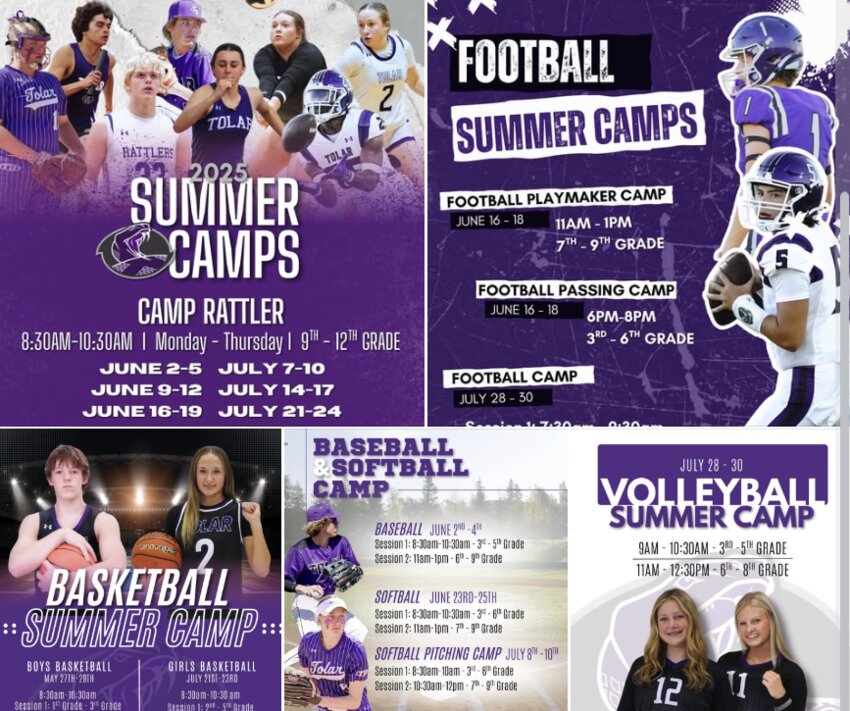 Tolar ISD is hosting summer camps for high school sports such as football, basketball, baseball, softball and volleyball.