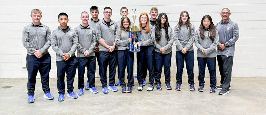 Pictured are the Pirate Nation Team members: Marucs Hadaway, Sean Kim, James Barber, Baker Mercado, Brantley Thrasher, Connor Gardner, Viola Allen, Ainsley Milligan, Brady Furr, Makinsey Scott, Fiona Doss, Jina Kim, and 1stSgt Johnny Rositas.