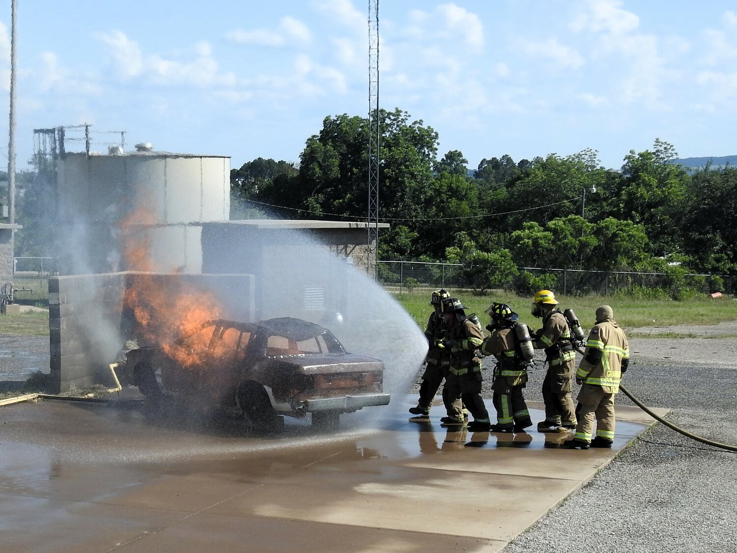 The Granbury Volunteer Fire Department Fire Academy’s recent graduation ceremony provided graduates an opportunity to demonstrate their newly-learned skills for friends and family members. COURTESY OF GVFD