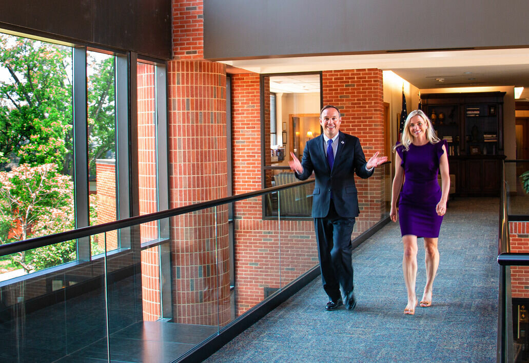 ON THE GO: Tarleton President James Hurley and First Lady Kindall Hurley head out for an event. 