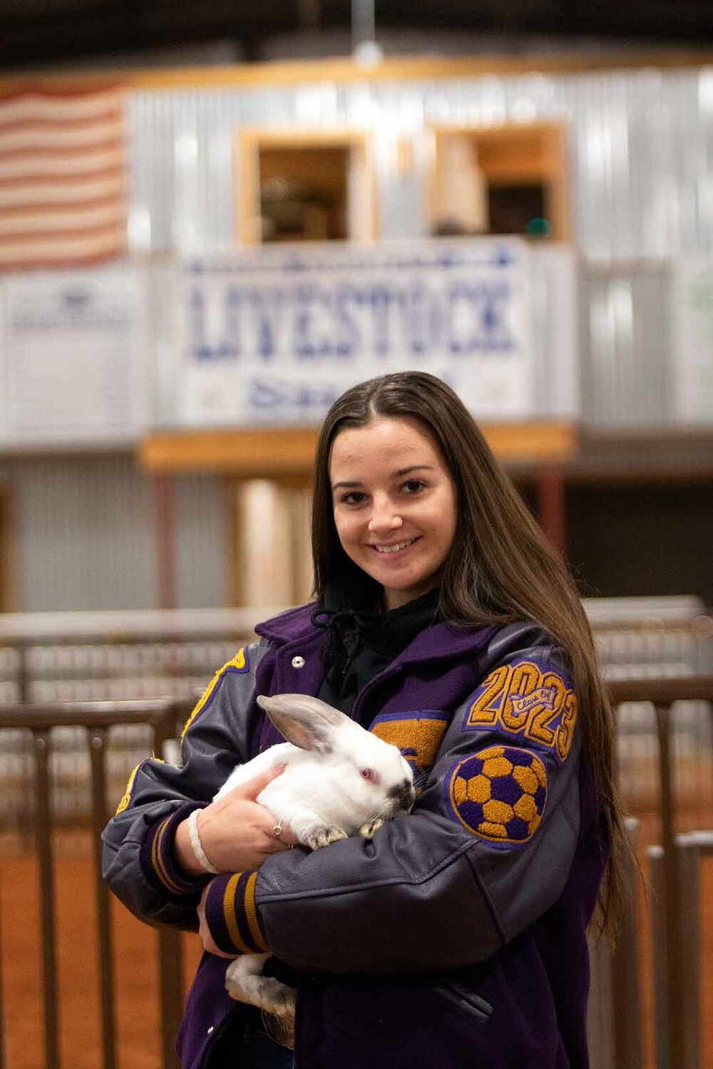 FFA PROUD: Kenzie Prock, a junior at Granbury High School, has been involved with FFA for three years and is in her second year of showing rabbits.