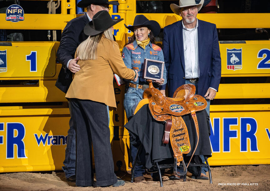 GOLD BUCKLE TIME: Jordon Briggs's final season tally of $297,460 was a little more than $12,000 in front of three-time world champion Hailey Kinsel who was the leader midway through the rodeo's 10-day run.