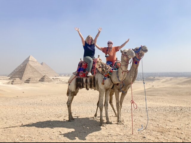 Granbury residents Jon and Susy Curtner recently returned from their trip to Israel, where they also got to tour Giza, Egypt at the site of the Great Pyramid. Jon explained that the site has “numerous pyramids” where tourists can also ride the camels far enough away from other tourists in order to get pictures.