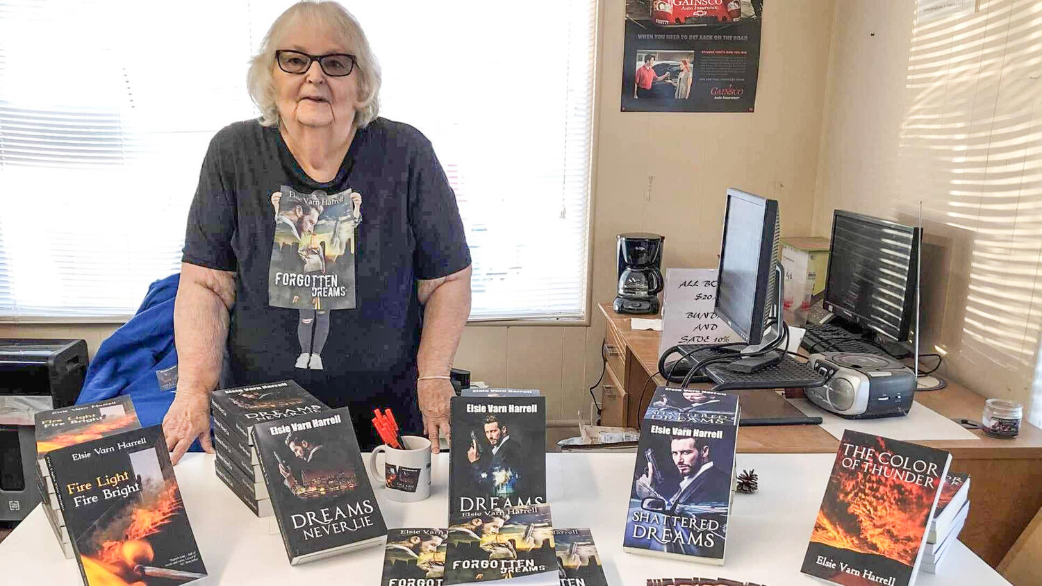 Elsie Harrell is a 79-year-old Lipan resident who still works full time in Stephenville and writes books on the side. She currently has six books published and is working on a seventh.