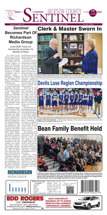 Tuesday, March 5, 2024 Jackson County Sentinel