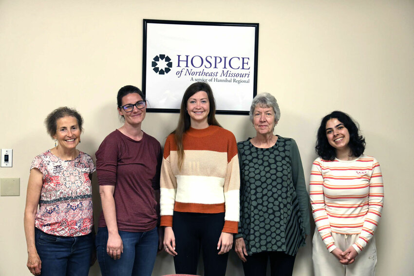 Staff members from Hospice of Northeast Missouri met with area volunteers to thank them for their volunteer efforts on behalf of Hospice of Northeast Missouri.  Adair County volunteers pictured left to right are Cynthia Mayberry, Emily Wagner, Anna Cernich, Monica Barron and Laila Elbakkal.