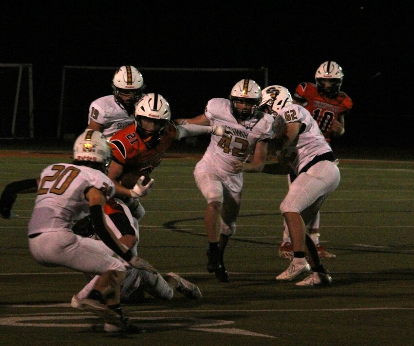 Senior back Jace Kent picks up a chunk of yardage in a Sept. 13 win versus Savannah. Kent finished with over 100 scrimmage yards and a pair of touchdowns against the Owls in last year's 28-10 win.