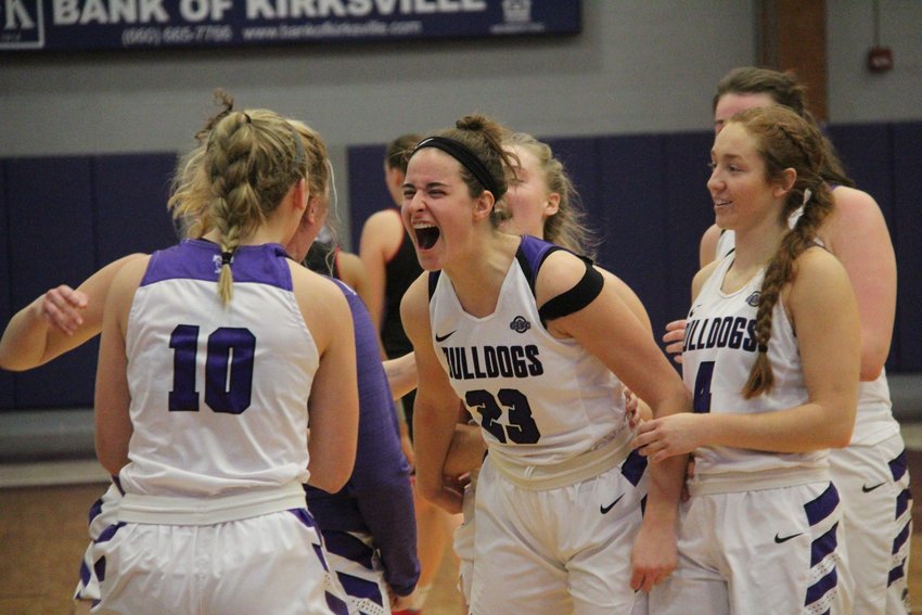 Truman's Maddie Re reacts after a game against Maryville last season.