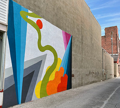 Main Street Kirksville partnered with Truman State University to have a mural painted on the wall of a business in the alley at 109 S. Franklin. The goal it to add to the mural every year until the length of the building is full.
