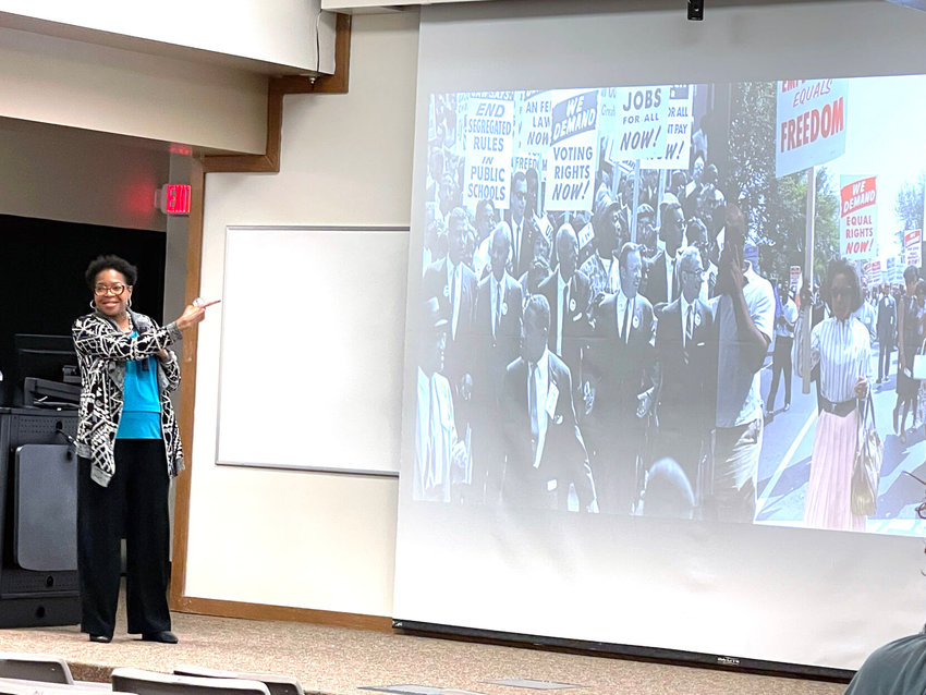 Felicia Pulliam, JD, CEO of Create Community LLC, was the speaker at the&nbsp;&quot;Championing the Legacy of Dr. Martin Luther King Jr.&quot; event held at ATSU.