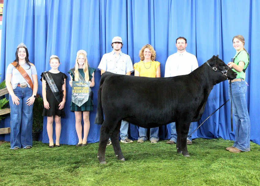 Madelyn Sampson of Kirksville, claimed reserve grand champion bred-and-owned female honors with Sampson MG Princess 2100. The September 2022 daughter of PVF Surveillance 4129 first won the senior calf champion title.