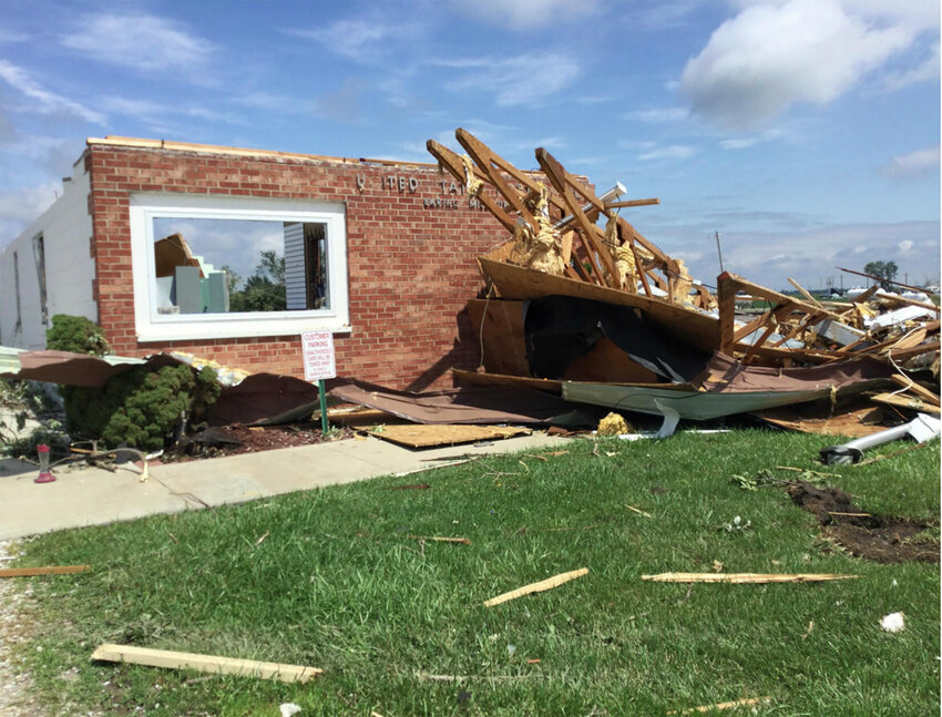 The post office in Baring was destroyed by an E2 tornado. (National Weather Service photo)