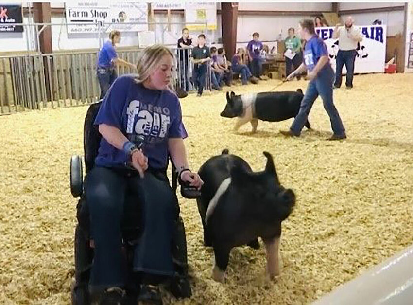 Hannah Montgomery participating in 4-H activities at the NEMO Fair (KTVO photo)
