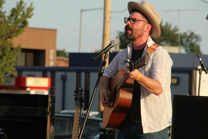 Visitors enjoyed he music of Missouri singer and songwriter&nbsp;Travis Gibson&nbsp;at the Whiskey and Turkey Festival held in downtown Kirksville last Saturday night.&nbsp;