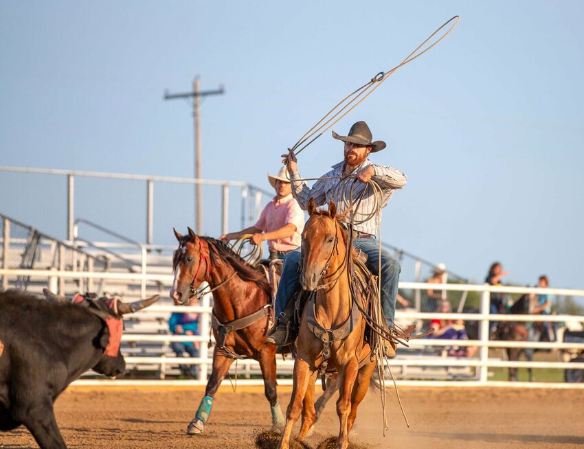 Roping competition at the Kirksville Firefighter's Annual Ranch Rodeo.&nbsp;