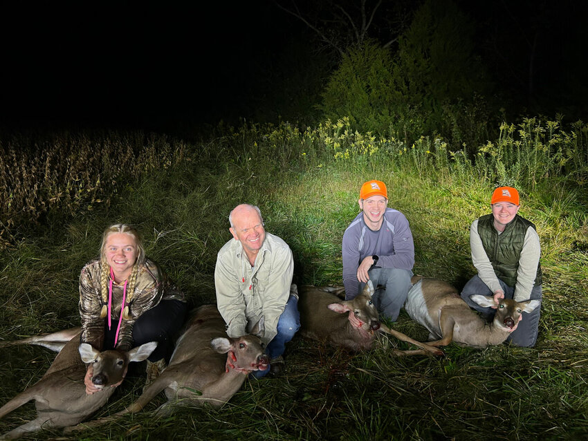 Hunters harvest deer in Pike County. Pictured from left to right: Audrey Simmons, John Simmons, Cade Robinson and Alyssa Morrison.